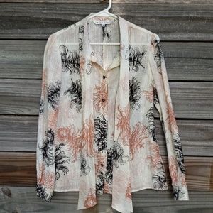 Trina Turk Button Down Shirt Top Blouse Small